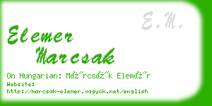 elemer marcsak business card